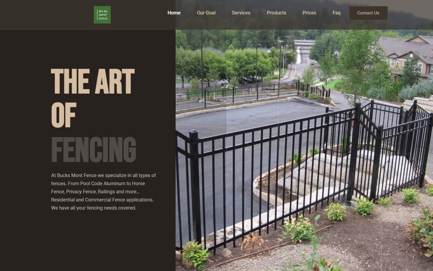 Bucks Mont Fence website homepage — fence contractor local SEO and conversion-focused build