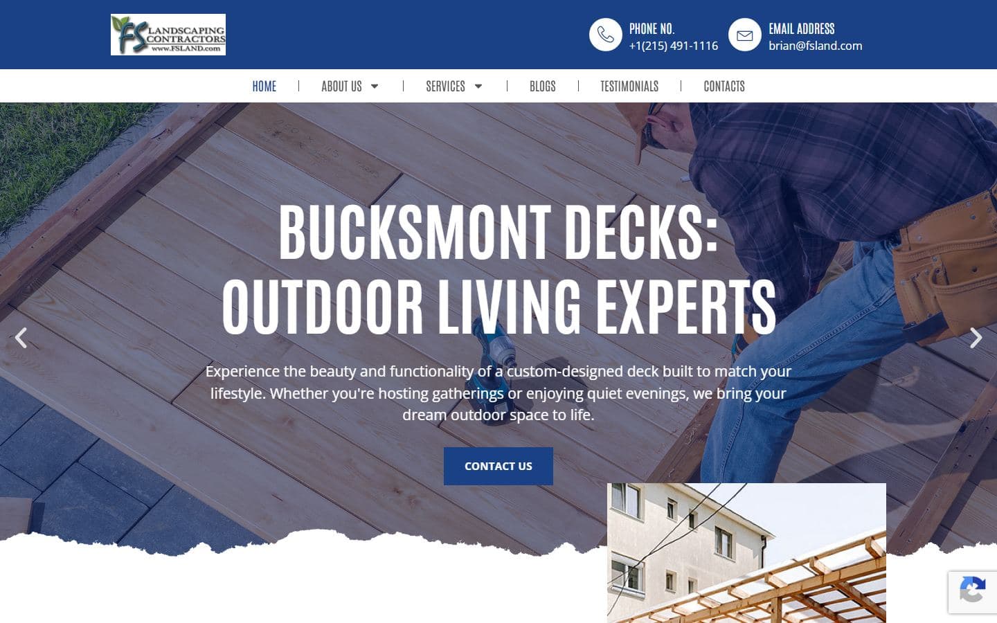 BucksMont Decks website designed and optimized by SF Web Tech