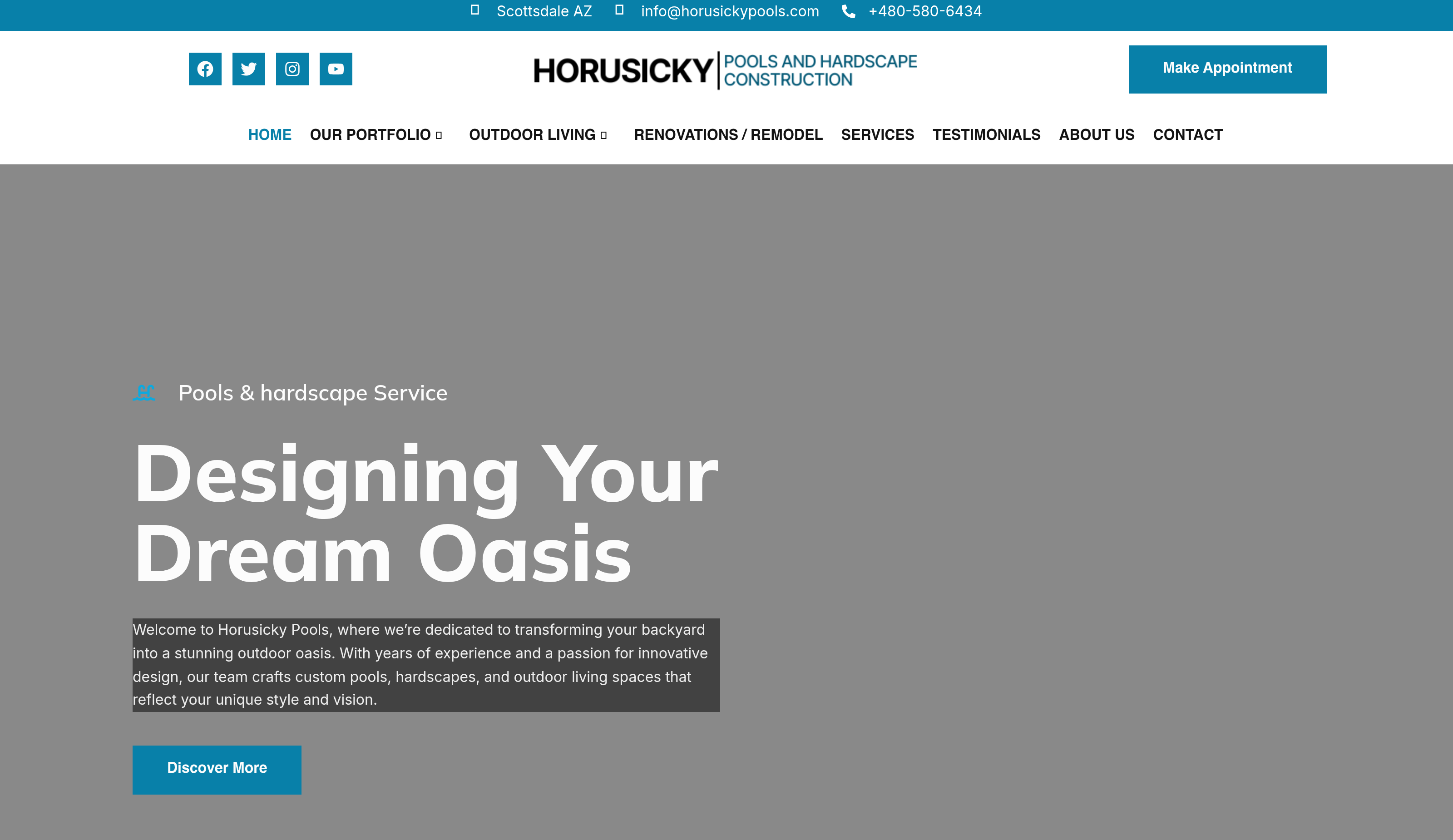Horusicky Pools website preview